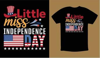 Little Miss Independence Day T-shirt vector