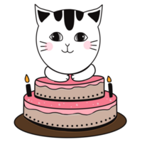 süß wenig Katze glücklich Geburtstag Super glücklich png