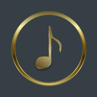 Premium and golden music icon on thecenter of circle, symbol, element concept of entertaiment design vector