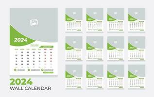 vector 2024 calendario diseño modelo