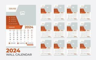 vector 2024 calendario diseño modelo