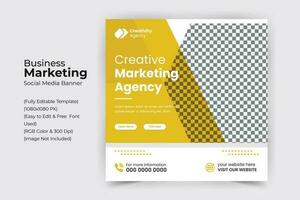 Digital marketing corporate social media post template vector