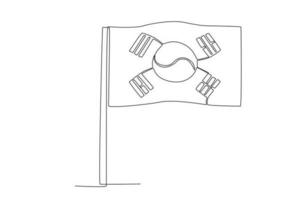 un coreano bandera volador en liberación día vector