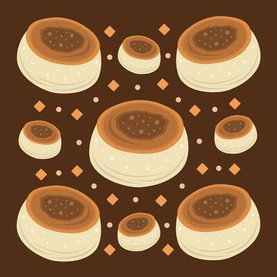 Caramel panna cotta vector illustration for graphic design and decorative element