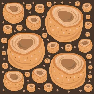 Baked yorkshire pudding vector illustration for graphic design and decorative element