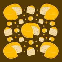 Gouda cheese slice vector illustration for graphic design and decorative element