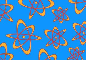psicodélico antecedentes con átomo modelo. maravilloso hippie 70s antecedentes. vector ilustración