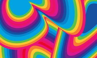 Abstract rainbow groovy hippie psychedelic background. Vector illustration