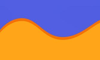 Minimal wavy background. Dynamic orange shapes blue background. Vector abstract background. Poster, banner, card, cover