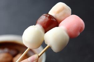 stock photo of Dango is a Japanese dumpling made from rice flour mixer food photography