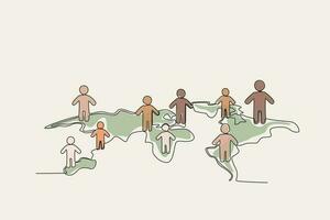 Color illustration of the human population on Earth vector