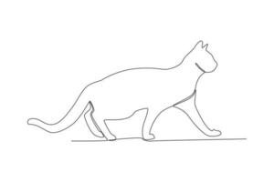 Side view of a cat walking vector