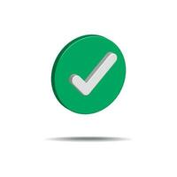 3D Realistic check mark button vector illustration