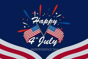 USA or United States of America independence day banner for 4th of July. Vector illustration