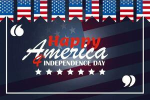 USA or United States of America independence day banner for 4th of July. Vector illustration