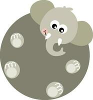 Funny elephant with round body vector