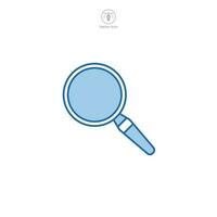 A vector illustration of a magnifying glass icon, symbolizing search, analysis, or focus. Perfect for interface elements implying scrutiny or discovery