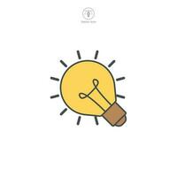 un vector ilustración de un bombilla icono, esmeradamente diseñado, presentando multa detalles, ideal para indicando ideas, soluciones, o innovación