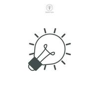 un vector ilustración de un bombilla icono, esmeradamente diseñado, presentando multa detalles, ideal para indicando ideas, soluciones, o innovación