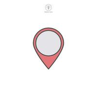 A vector illustration of a location pin icon, effectively visualizing destination, direction, or place. Great for mapping or geographical references