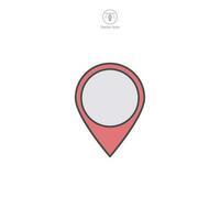 A vector illustration of a location pin icon, effectively visualizing destination, direction, or place. Great for mapping or geographical references