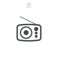 un vector ilustración de un radio icono, simbolizando transmisión, comunicación, o música. Perfecto para representando radio estaciones, noticias, o audio entretenimiento