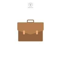 A briefcase icon vector illustration depicts a graphical representation of a professional's carry-on, typically used in digital interfaces and designs