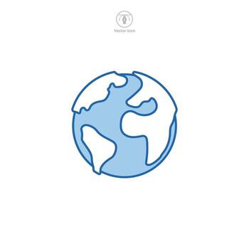 Globe icon vector capturing the essence of global connection, world exploration, and geographical understanding, ideal for educational and international contexts