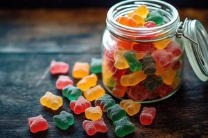 stock photo of candy gummy on the kitchen flat lay photography