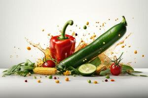 a commercial realistic photo of a fresh vegetables photography