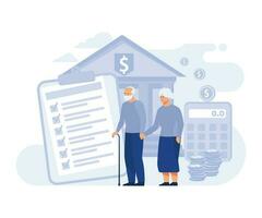 Social security payments.  Money support for raising children, insurance. pension scheme. flat vector modern illustration
