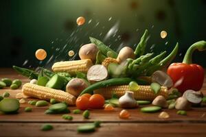 a commercial realistic photo of a fresh vegetables photography