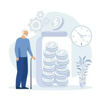 People characters investing money in pension fund. Health investment concept. flat  vector modern illustration