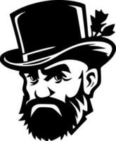 Irish, Black and White Vector illustration