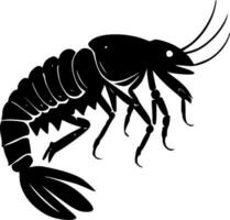 Crawfish - Black and White Isolated Icon - Vector illustration