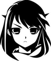 Anime - Black and White Isolated Icon - Vector illustration 23593495 Vector  Art at Vecteezy