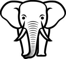 Elephant - Black and White Isolated Icon - Vector illustration