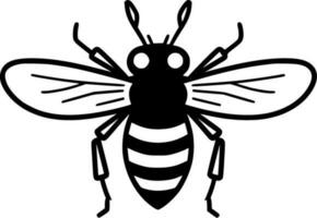 Bee - Black and White Isolated Icon - Vector illustration