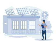 Greenhouse effect, climate change, Global warming, fuel economy, energy storage, flat vector modern illustration