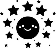 Stars, Black and White Vector illustration