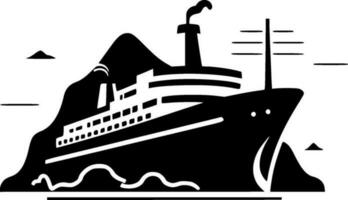 crucero - negro y blanco aislado icono - vector ilustración