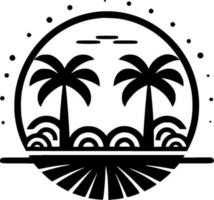 Summer, Black and White Vector illustration