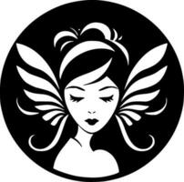 Fairy - Black and White Isolated Icon - Vector illustration