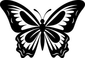 mariposa - negro y blanco aislado icono - vector ilustración