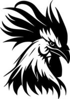 Rooster, Black and White Vector illustration