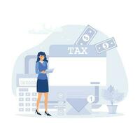 Taxation set. Financial management concept. flat modern vector illustration