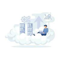 Big Data and Cloud Computing. Actionable data concept. flat modern vector illustration