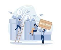 Customer loyalty marketing program, returning customer,  flat vector modern illustration