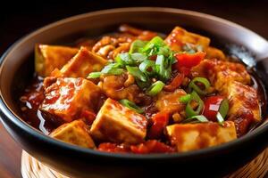 stock photo of Ma Po TofuMa Po tofu Mp duf Pockmarked Granny beancurd food photography