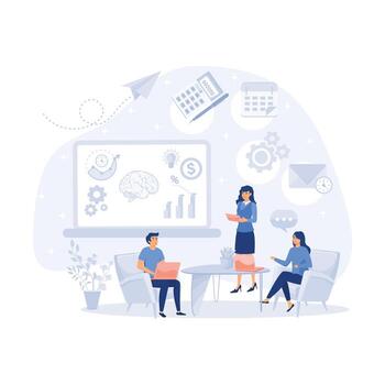 time management, planning, task app, planning,  task app, Creative flat design for web banner, flat modern vector illustration